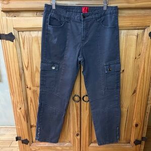 V Christina Cargo Pants Blue Cotton Spandex Women's Size 10